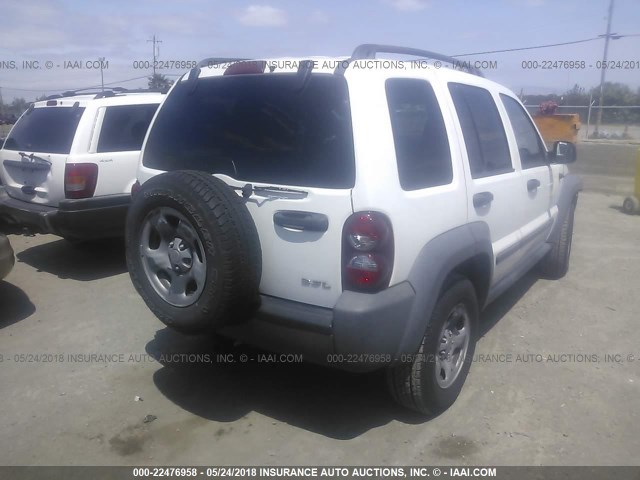 1J4GL48K57W696536 - 2007 JEEP LIBERTY SPORT WHITE photo 4