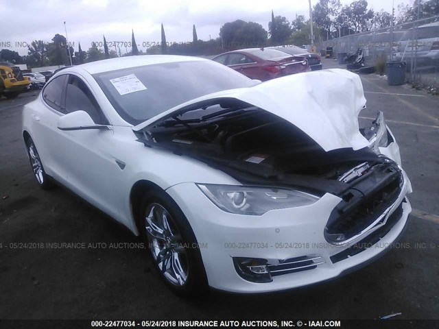 5YJSA1H17EFP28805 - 2014 TESLA MODEL S WHITE photo 1