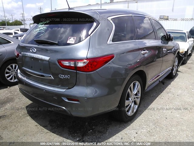 5N1AL0MN0FC528741 - 2015 INFINITI QX60 GRAY photo 4