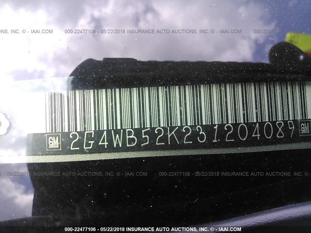 2G4WB52K231204089 - 2003 BUICK REGAL LS TAN photo 9