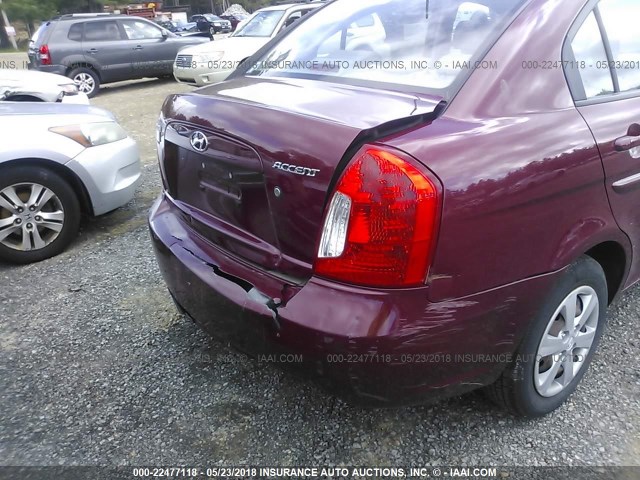 KMHCN46C38U249108 - 2008 HYUNDAI ACCENT GLS MAROON photo 6