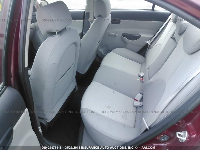 KMHCN46C38U249108 - 2008 HYUNDAI ACCENT GLS MAROON photo 8