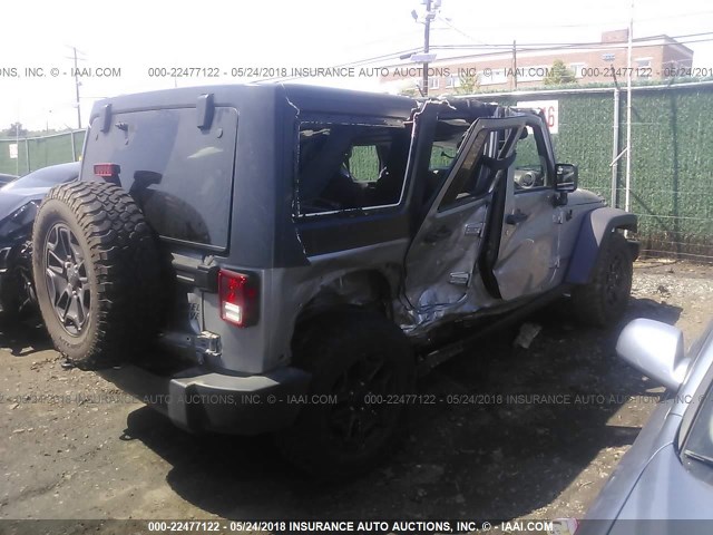 1C4BJWDG7FL580516 - 2015 JEEP WRANGLER UNLIMITE SPORT GRAY photo 4