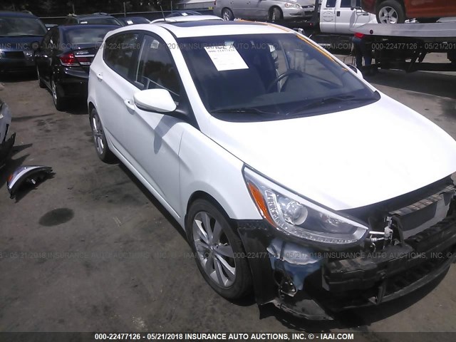 KMHCU5AE8EU165606 - 2014 HYUNDAI ACCENT GLS/SE WHITE photo 1