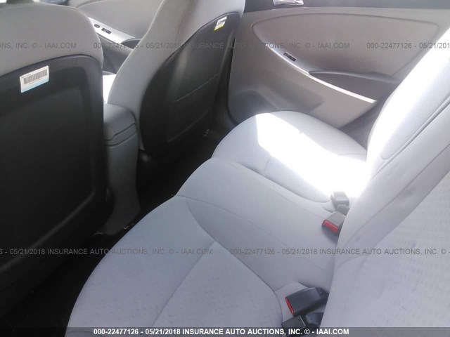 KMHCU5AE8EU165606 - 2014 HYUNDAI ACCENT GLS/SE WHITE photo 8