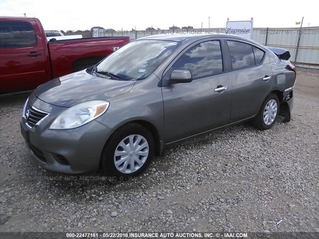 3N1CN7APXCL844947 - 2012 NISSAN VERSA S/SV/SL GRAY photo 2