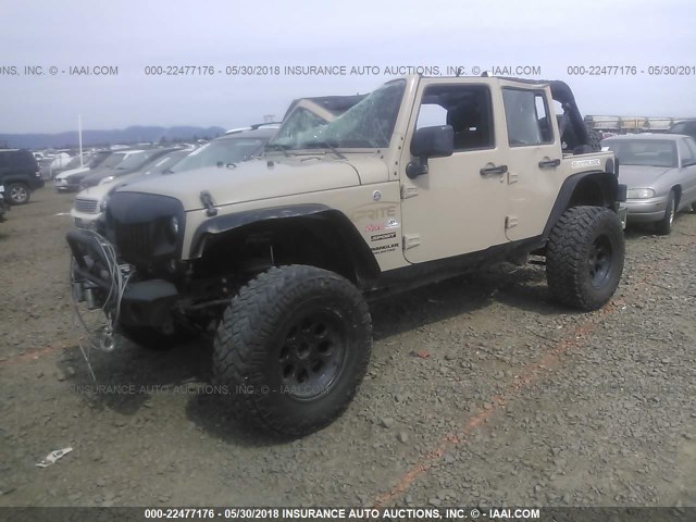 1C4BJWDG2GL317464 - 2016 JEEP WRANGLER UNLIMITE SPORT BEIGE photo 2