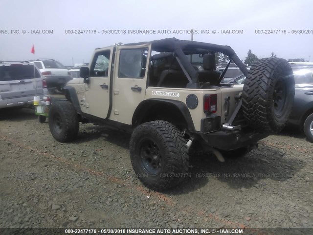 1C4BJWDG2GL317464 - 2016 JEEP WRANGLER UNLIMITE SPORT BEIGE photo 3