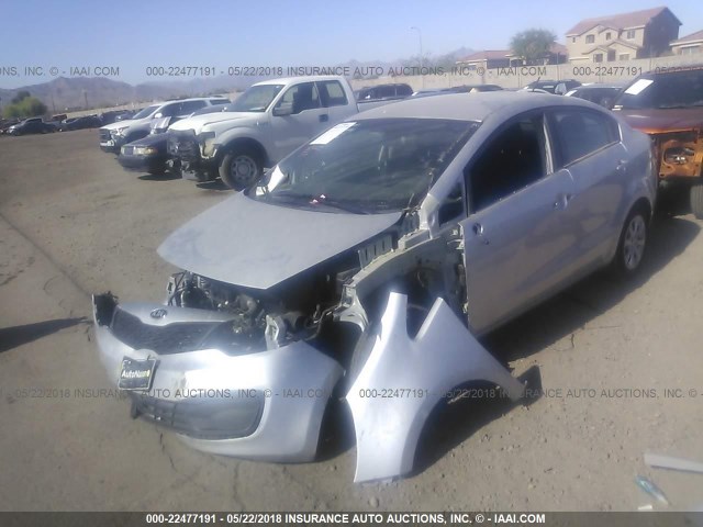 KNADM4A31F6433738 - 2015 KIA RIO LX SILVER photo 2