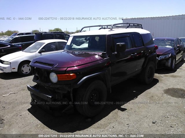 JTEBU11F970093984 - 2007 TOYOTA FJ CRUISER MAROON photo 2