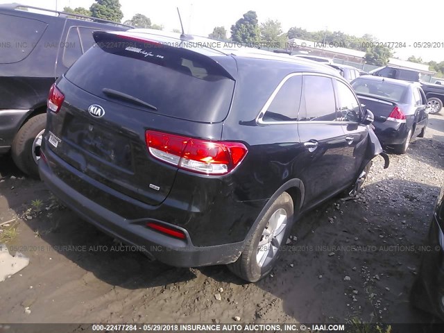 5XYPG4A38GG114827 - 2016 KIA SORENTO LX/L BLACK photo 4