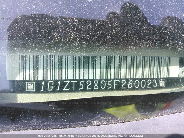 1G1ZT52805F260023 - 2005 CHEVROLET MALIBU LS GOLD photo 9