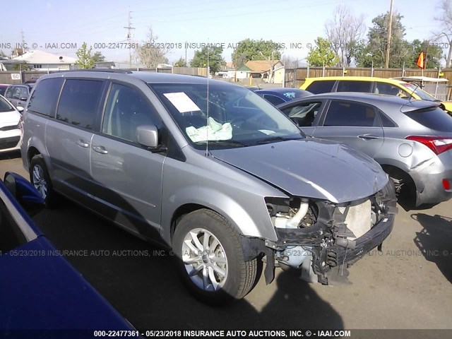 2C4RDGCG5FR527107 - 2015 DODGE GRAND CARAVAN SXT SILVER photo 1