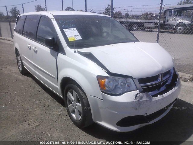 2C4RDGBGXDR786996 - 2013 DODGE GRAND CARAVAN SE WHITE photo 1