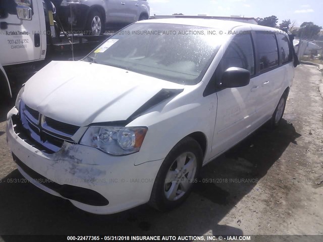 2C4RDGBGXDR786996 - 2013 DODGE GRAND CARAVAN SE WHITE photo 2