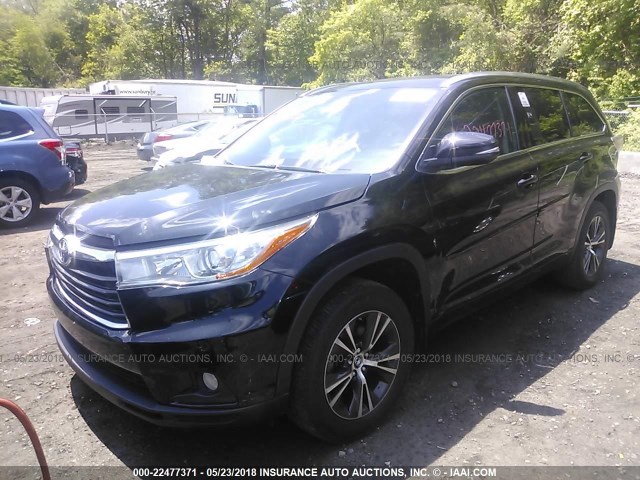 5TDJKRFH7GS302912 - 2016 TOYOTA HIGHLANDER XLE შავი ფოტო 2