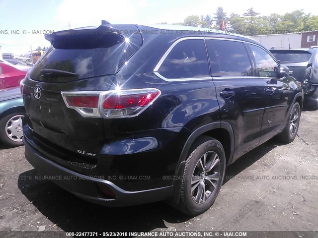 5TDJKRFH7GS302912 - 2016 TOYOTA HIGHLANDER XLE შავი ფოტო 4