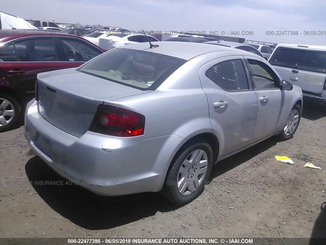 1C3CDZAB9CN134426 - 2012 DODGE AVENGER SE SILVER photo 4