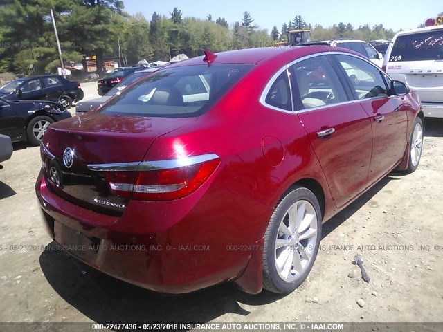 1G4PR5SK6E4221565 - 2014 BUICK VERANO CONVENIENCE RED photo 4