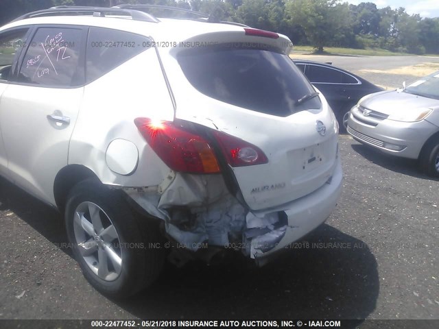 JN8AZ18W99W114182 - 2009 NISSAN MURANO S/SL/LE WHITE photo 6