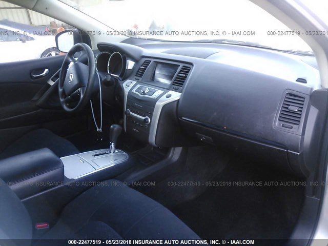 JN8AZ18U39W008132 - 2009 NISSAN MURANO S/SL SILVER photo 5