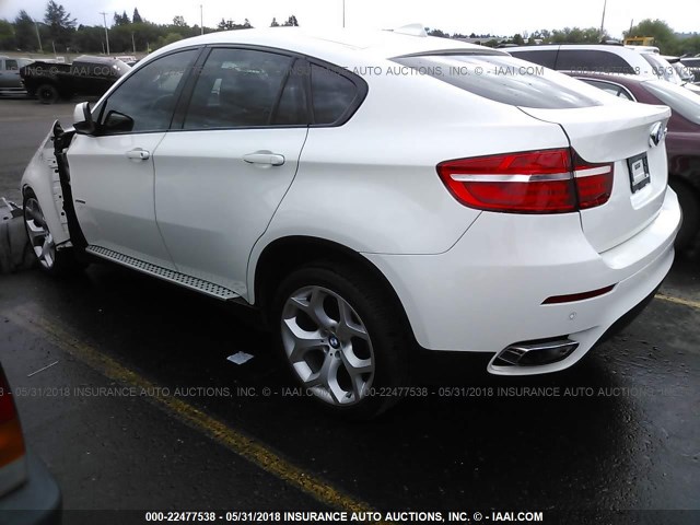 5UXFG8C51DL591633 - 2013 BMW X6 XDRIVE50I WHITE photo 3