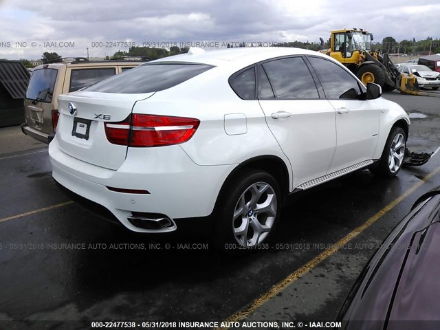 5UXFG8C51DL591633 - 2013 BMW X6 XDRIVE50I WHITE photo 4