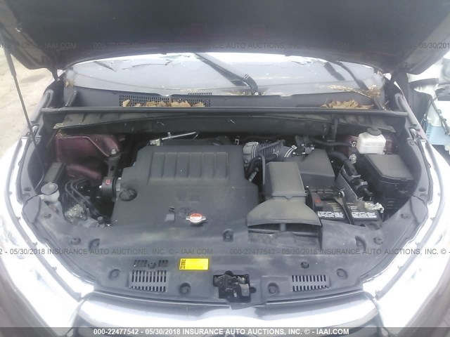 5TDJKRFH0GS256212 - 2016 TOYOTA HIGHLANDER XLE ბურგუნდია ფოტო 10