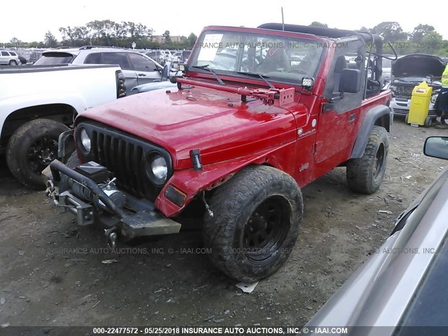 1J4FY29P9WP785529 - 1998 JEEP WRANGLER / TJ SE RED photo 2