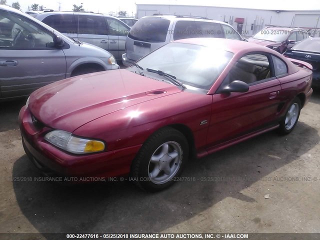 1FALP42T7SF197326 - 1995 FORD MUSTANG GT/GTS RED photo 2