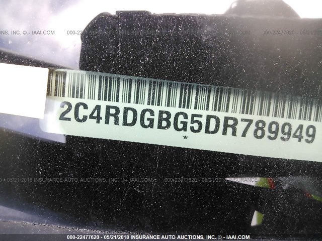2C4RDGBG5DR789949 - 2013 DODGE GRAND CARAVAN SE WHITE photo 9