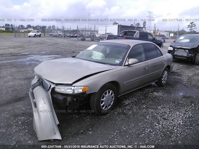 2G4WS52J821260415 - 2002 BUICK CENTURY CUSTOM TAN photo 2