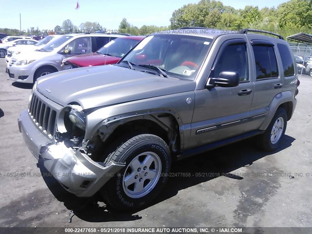 1J4GL48K47W661356 - 2007 JEEP LIBERTY SPORT BROWN photo 2