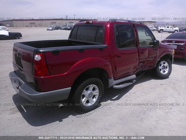 1FMZU67E63UA33531 - 2003 FORD EXPLORER SPORT TR  RED photo 4