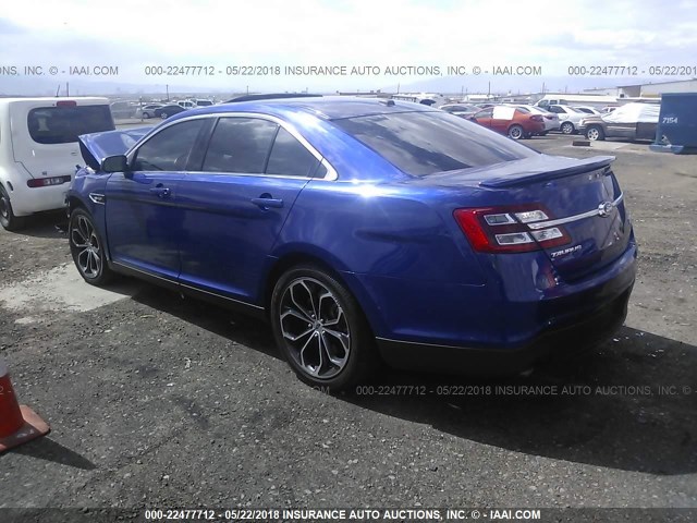 1FAHP2KT6FG188689 - 2015 FORD TAURUS SHO BLUE photo 3