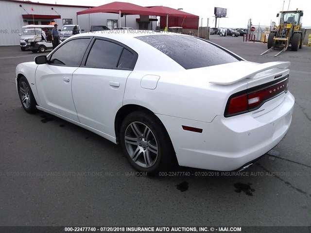 2C3CDXCT6DH542726 - 2013 DODGE CHARGER R/T WHITE photo 3