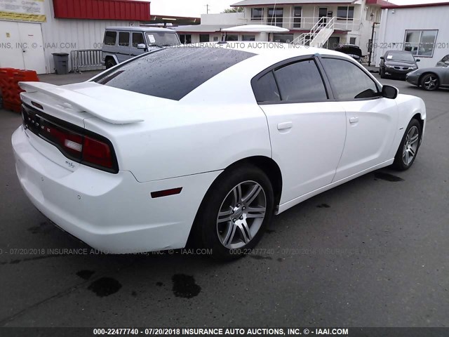 2C3CDXCT6DH542726 - 2013 DODGE CHARGER R/T WHITE photo 4