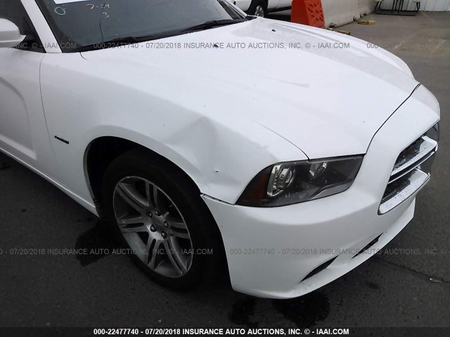 2C3CDXCT6DH542726 - 2013 DODGE CHARGER R/T WHITE photo 6