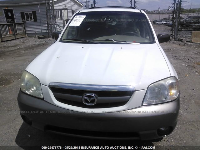 4F2CU08111KM42595 - 2001 MAZDA TRIBUTE LX/ES WHITE photo 6