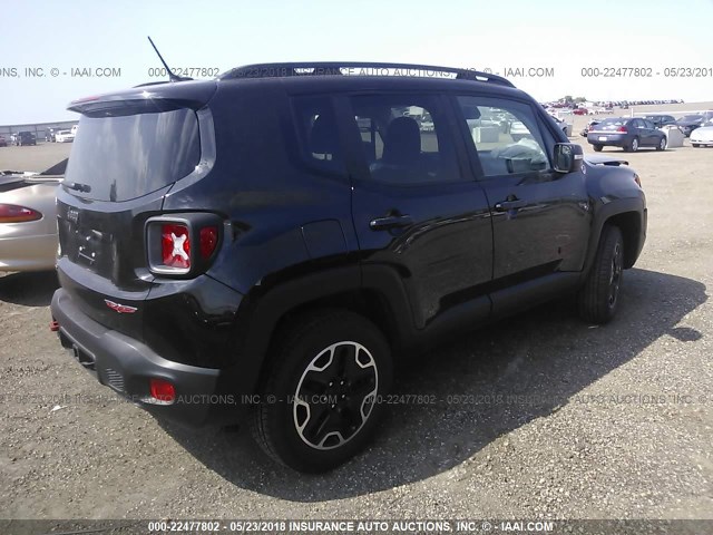 ZACCJBCB6HPE74222 - 2017 JEEP RENEGADE TRAILHAWK BLACK photo 4