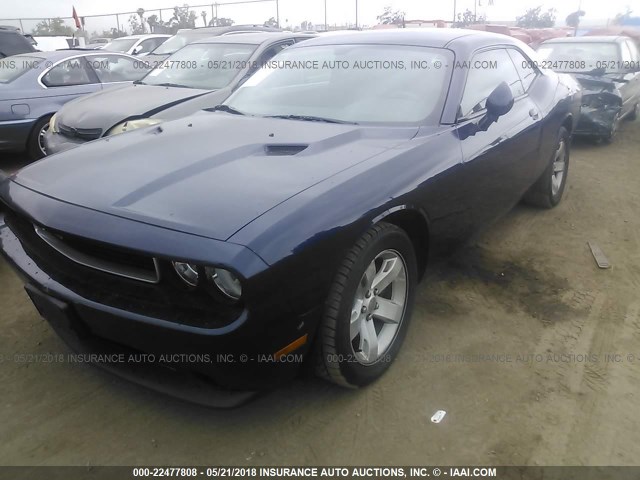 2C3CDYAG4DH684035 - 2013 DODGE CHALLENGER SXT BLUE photo 2