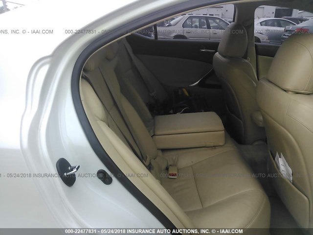 JTHBK262472033121 - 2007 LEXUS IS 250 WHITE photo 8