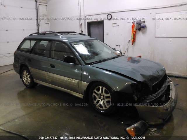 4S3BH665617621954 - 2001 SUBARU LEGACY OUTBACK GREEN photo 1