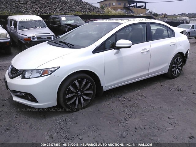19XFB2F99FE090951 - 2015 HONDA CIVIC EXL WHITE photo 2