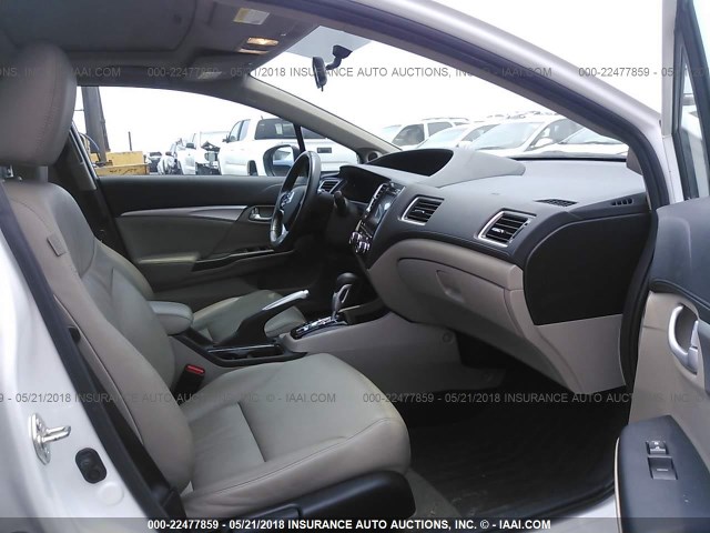 19XFB2F99FE090951 - 2015 HONDA CIVIC EXL WHITE photo 5