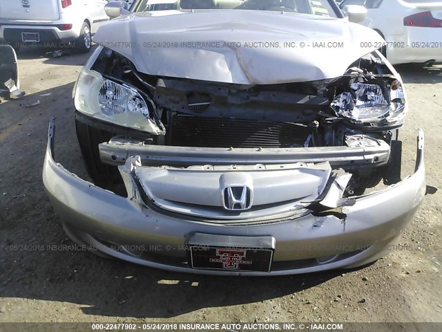 JHMES96624S013695 - 2004 HONDA CIVIC HYBRID GOLD photo 6