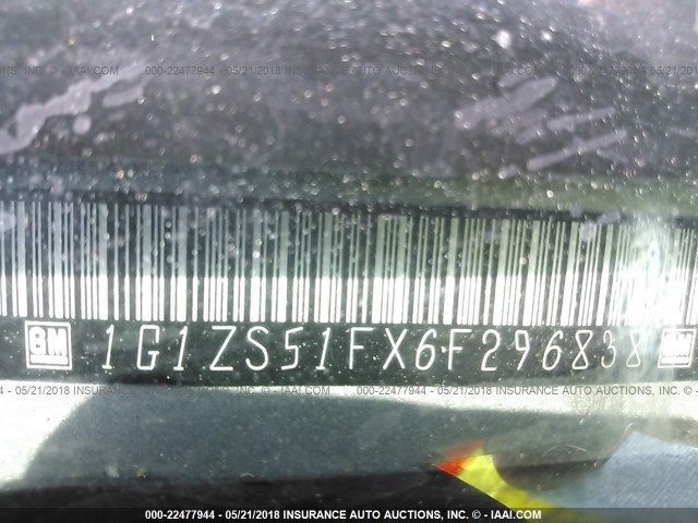 1G1ZS51FX6F296838 - 2006 CHEVROLET MALIBU LS SILVER photo 9