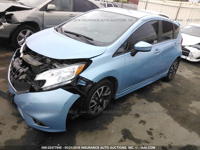3N1CE2CP1FL418911 - 2015 NISSAN VERSA NOTE S/S PLUS/SV/SL/SR BLUE photo 2