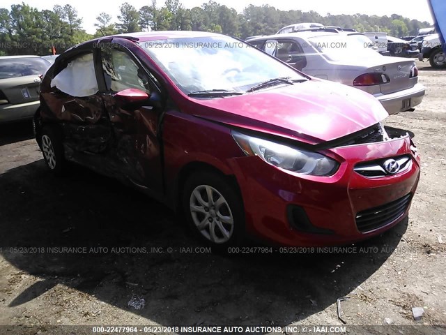 KMHCT4AE5CU140298 - 2012 HYUNDAI ACCENT GLS/GS RED photo 1