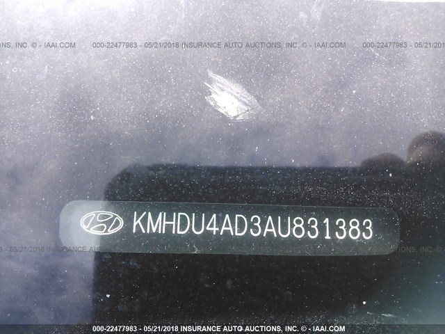 KMHDU4AD3AU831383 - 2010 HYUNDAI ELANTRA BLUE/GLS/SE BLACK photo 9